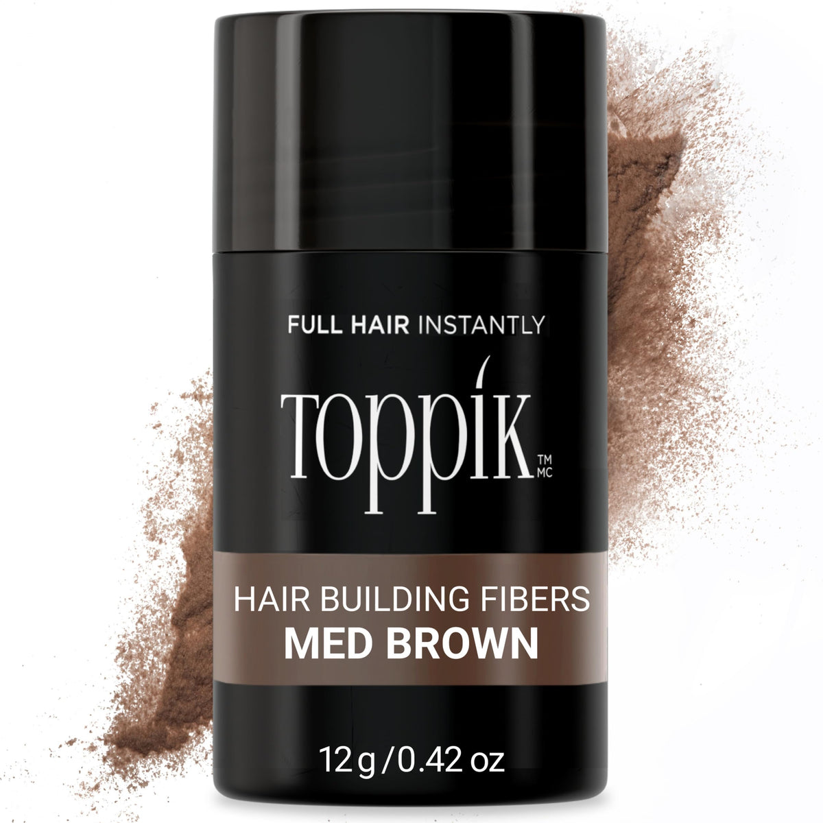 TOPPIK Hair Building Fibers for Instantly Fuller Hair (MEDIUM BROWN), 12 g, Fill In Fine or Thinning Hair, Instantly Thicker Looking Hair, Multiple Shades for Men & Women