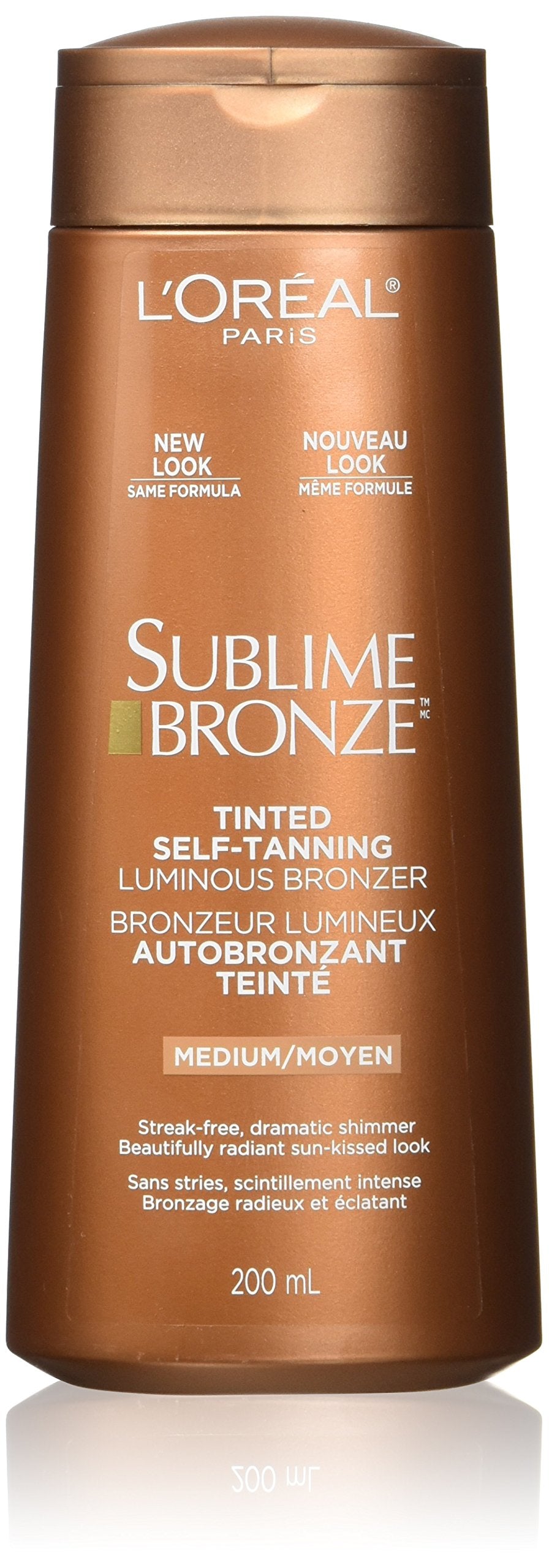 L’Oréal Paris Tinted Self-Tanning Luminous Bronzer, Sublime Bronze, With Vitamin E and Micro-Pearls, Streak-Free, Dramatic Shimmer, Medium, 200 ml