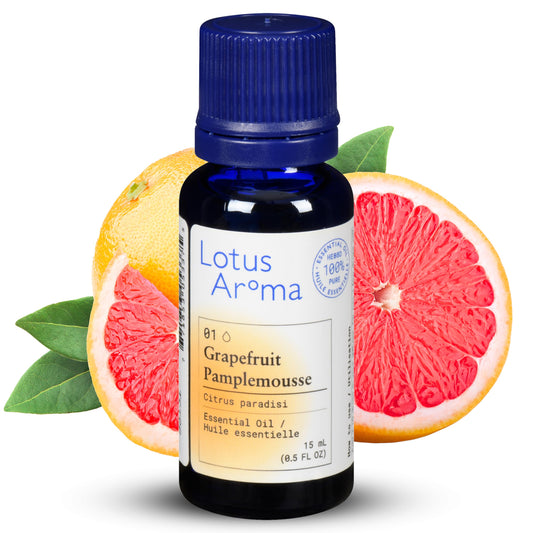 Lotus Aroma Premium Grade Grapefruit Essential Oil, 100% Pure & Undiluted, Relaxing Scent, Natural Essential Oil For Humidifier, Aromatherapy Oil, Fragrance Oil - Huile Essentielle 0.5oz (15ml)
