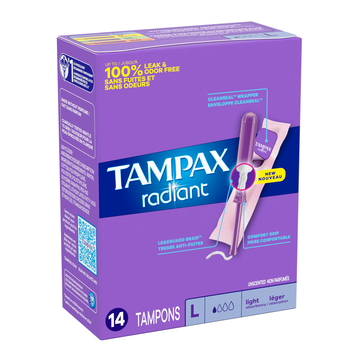 TAMPAX RADIANT 12/14 LIGHT 1X W/3CT INR CA