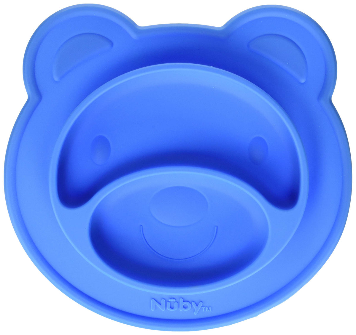 Nuby 537076BL Sure Grip Silicone Miracle Mat Section Bear Plate, Blue