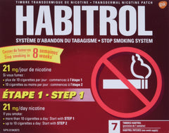 Habitrol Step 1 Nicotine Patches, Smoking Cessation Aid, 21 mg of Nicotine, 7 count