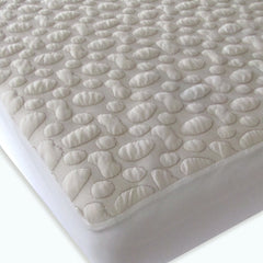40-Winks Organic Cotton Pebble Puff Crib Mattress Pad Protector, Natural, Small