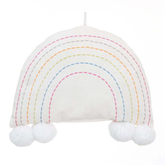 NoJo Rainbow Soft Shaped Cotton Canvas Wall Decor, Ivory/Blue/Pink/Red