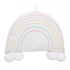 NoJo Rainbow Soft Shaped Cotton Canvas Wall Decor, Ivory/Blue/Pink/Red