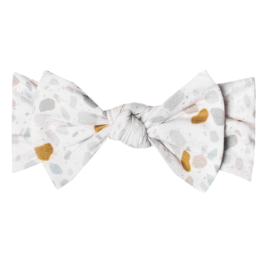 Copper Pearl, Baby Stretchy Soft Knit Headband Bow Arlo
