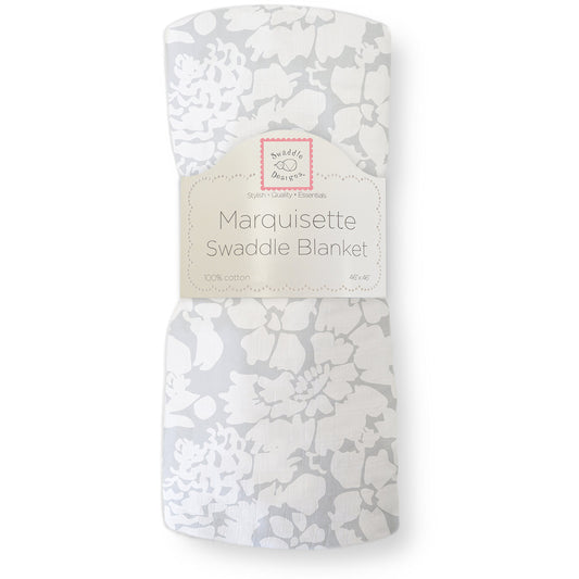 SwaddleDesigns Marquisette Receiving Swaddle Blanket for Baby Boys & Girls, Soft Premium Cotton Muslin, Best Shower Gift, Sterling Lush, Parent Picks Award Winner