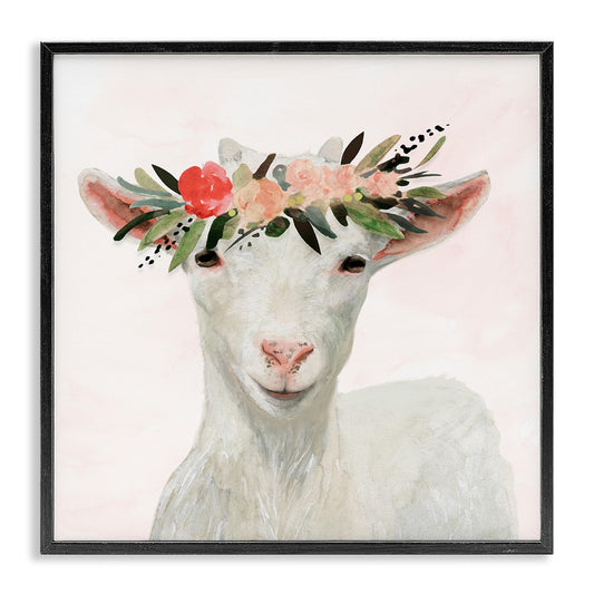 Stupell Industries Home Cow Sheep Pig and Chicken Barnyard Buds Stacked Farm Animals Stretched Canvas Wall Art, Multi-Color