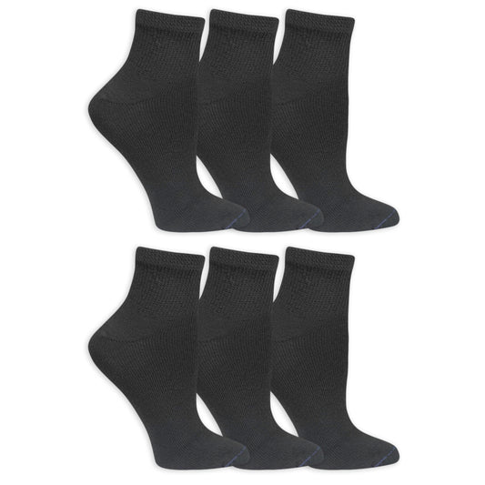Dr. Scholl's Women's Diabetes & Circulator Socks-4 & 6 Pair Packs-Non-Binding Moisture Management, Black - Ankle (6 Pairs), 4-10