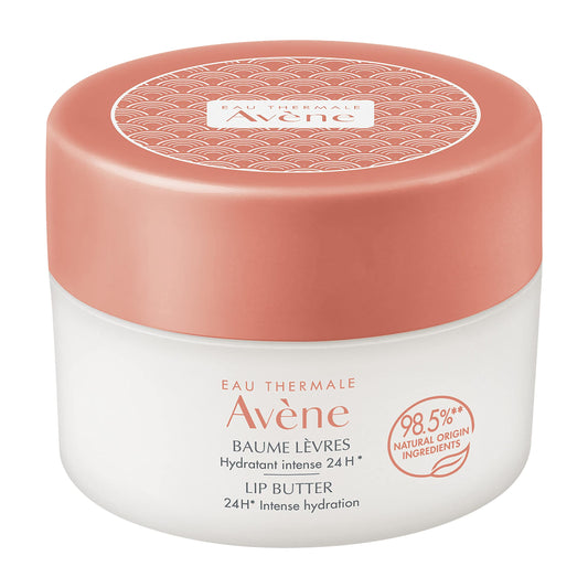 Eau Thermale Avène Intense Hydration Lip Butter 24Hrs, Dry Damaged Lips, Jojoba Oil, Shea Butter, jar, 10 ml
