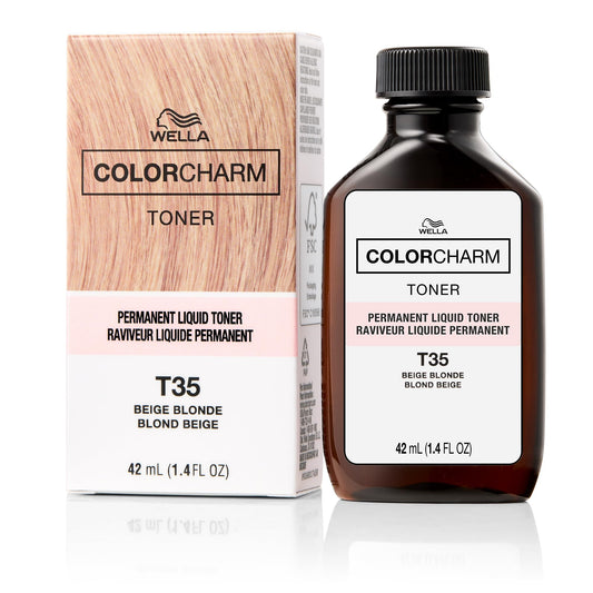 COLORCHARM Permanent Liquid Toners| Neutralize Brass| Free of Parabens| Vegan| T35 Beige Blonde| 1.4 Fl oz.