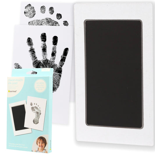 Pearhead Clean-Touch Baby Ink Pad, Medium/Large Ink Pad, Black Ink, No Mess Ink Pad, Baby Safe Keepsake