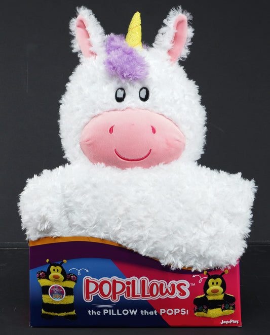 POPillows White Unicorn, 15" x 22" - Soft, Wearable, and Loveable Pillow Pet! Perfect for Play and Sleep!, Multicolor, Medium