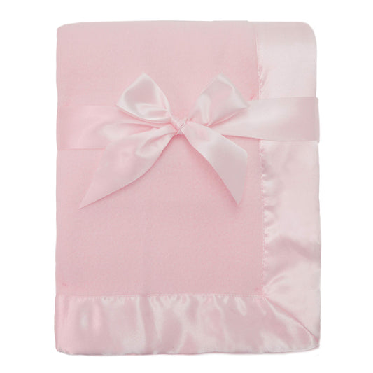 TL Care Fleece Blanket with Silk-Like Satin Trim, Soft, Warm & Cozy, Pink, 30" x 40" for Boys and Girls, Perfect for Baby Carrier, Stroller, Travel and Gifting