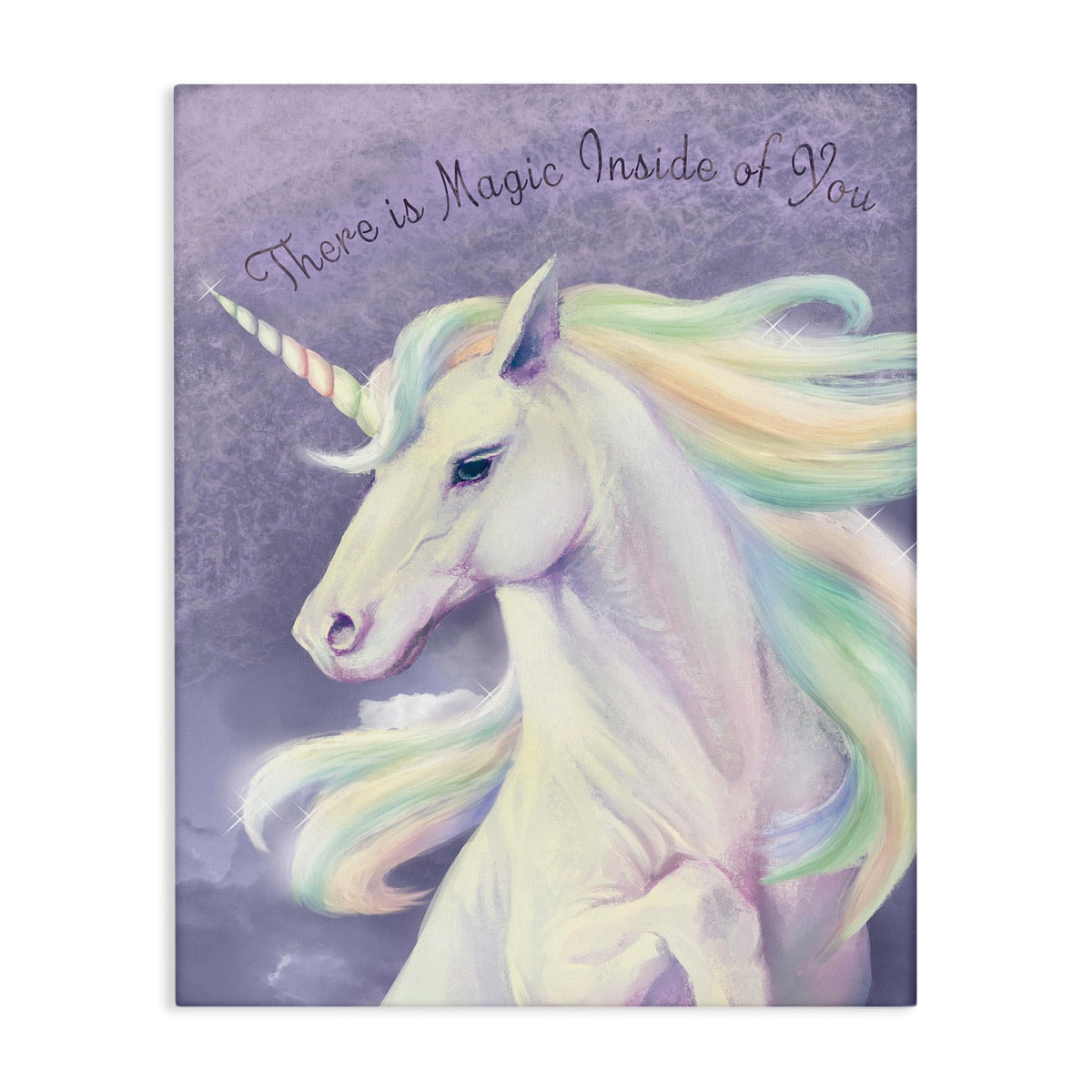 Stupell Industries Magic Inside of You Inspirational Unicorn Quote Purple Pink, Designed by Ziwei Li Wall Art, 16x20, Canvas