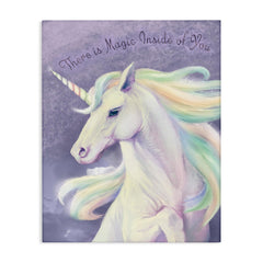 Stupell Industries Magic Inside of You Inspirational Unicorn Quote Purple Pink, Designed by Ziwei Li Wall Art, 16x20, Canvas