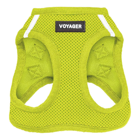 Best Pet Supplies - All Weather Mesh, Reflective, No Pull Harness for Small, Medium Dogs, Cats - Secure with Hook & Loop Fastener, Buckle, Double D-Rings - Lime Green, XS