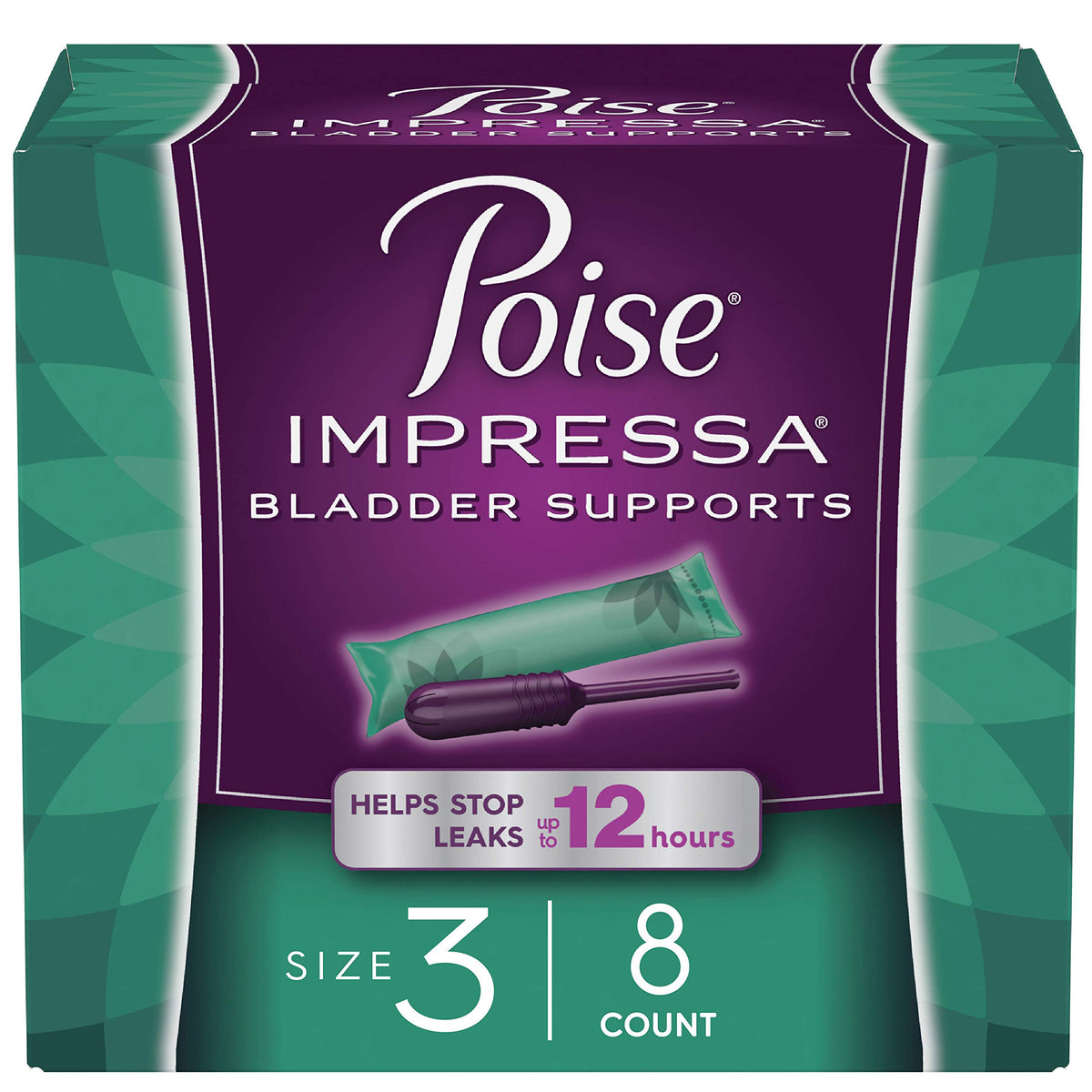 Poise Impressa Incontinence Bladder Supports for Bladder Control, Size 3, 8 Count