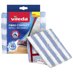 Vileda Fibro Contact Mop Head | Ideal for Dusting Walls and Ceilings | Dry or Wet Use | Reusable and Machine Washable Refill