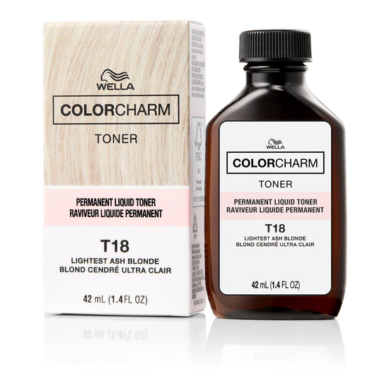COLORCHARM Permanent Liquid Toners| Neutralize Brass| Free of Parabens| Vegan| T18 Lightest Ash Blonde| 1.4 Fl oz.