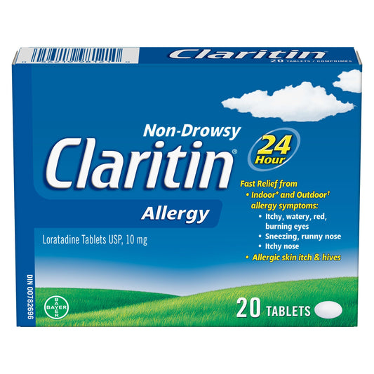 Claritin Allergy Medicine, 24-Hour Non-Drowsy Relief 10 mg, 20 Tablets