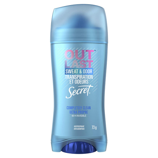 Secret Outlast Invisible Solid Antiperspirant Deodorant for Women, Completely Clean Scent, 73 g