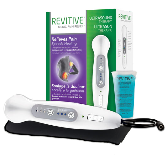 Revitive Ultrasound Therapy Device for Pain Relief, Muscle Recovery & Injury Healing - Promotes Faster Healing - Portable Therapy Machine - Includes Ultrasound Gel - Drug-Free, Home Use