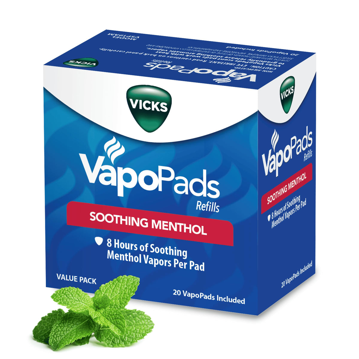 Vicks VapoPads with Original Menthol Formula - Vapor Pads Refill for Vicks Humidifiers and Steam Inhalers, Scent Pads for Congestion Relief, 20-Pack, Box Color May Vary