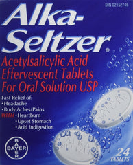 Alka-Seltzer Antacid and Pain Relief Effervescent Tablet, 24 Count (Pack of 1)