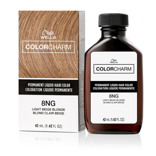 WELLA Color Charm Permanent Liquid Hair Color for Gray Coverage, 8NG Light Beige Blonde