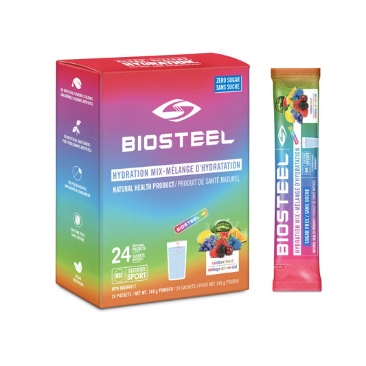 BioSteel Electrolyte Hydration Mix | Canadian Made | Rainbow Twist | Zero Sugar, No Artificial Flavours | 24 Single Serving Packets