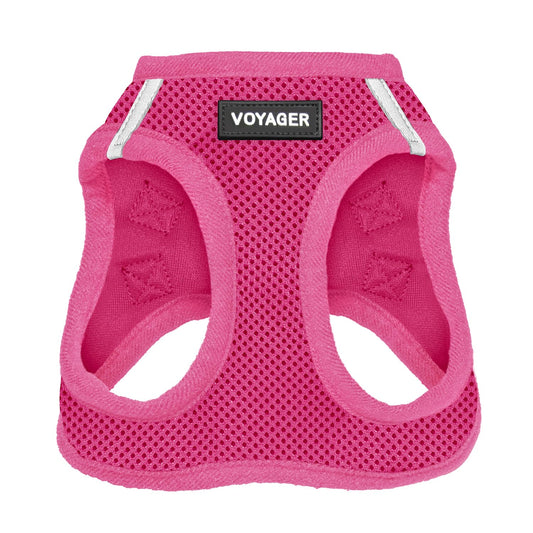 Best Pet Supplies - All Weather Mesh, Reflective, No Pull Harness for Small, Medium Dogs, Cats - Secure with Hook & Loop Fastener, Buckle, Double D-Rings - Fuchsia, XXS