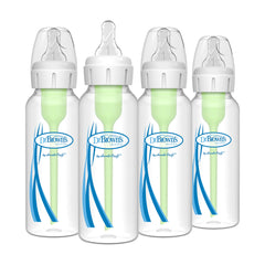 Dr. Brown's Natural Flow Anti-Colic Options+ Narrow Baby Bottle, 8 Ounce 250 ml 4 pack