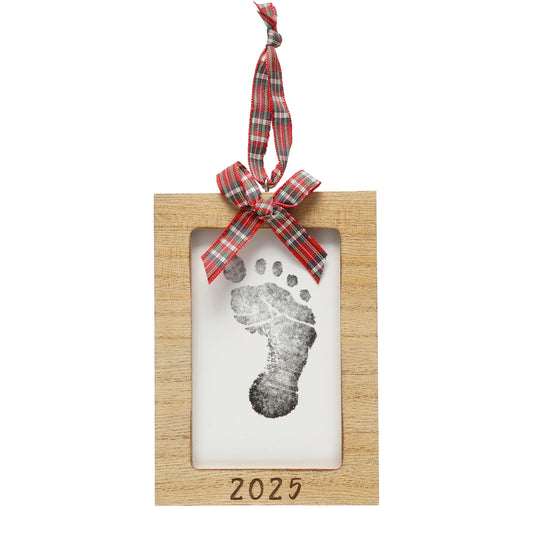 Little Holly Baby’s Print Natural Ornament - 2022, Baby's Handprint or Footprint Keepsake, DIY Baby Holiday Keepsake, Baby's First Christmas Ornament