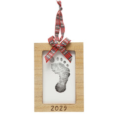 Little Holly Baby’s Print Natural Ornament - 2022, Baby's Handprint or Footprint Keepsake, DIY Baby Holiday Keepsake, Baby's First Christmas Ornament