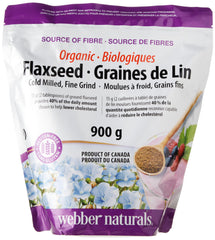 Webber Naturals Cold Milled Ground Flaxseed - Certified Organic -900g (Econo Pack)