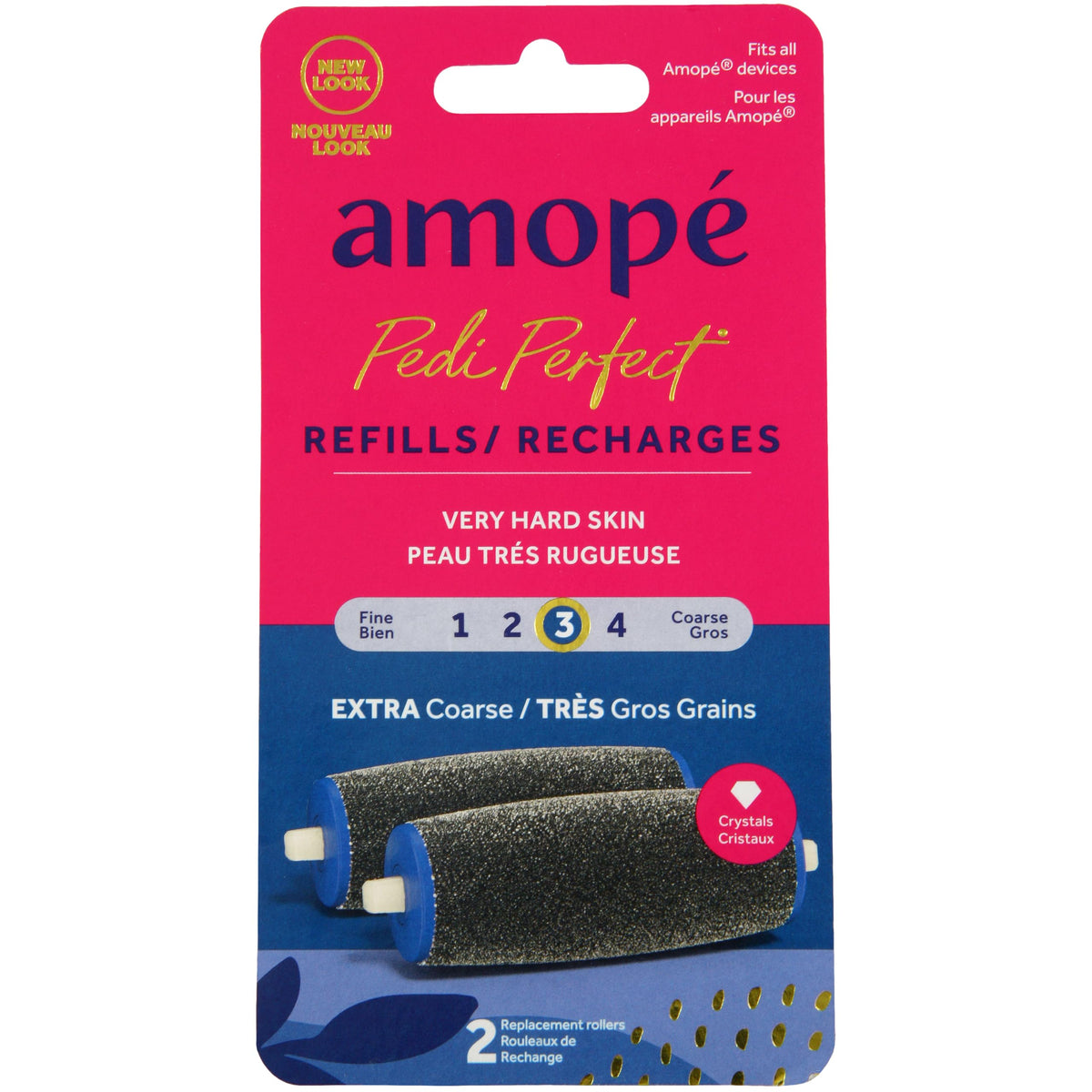Amope Pedi Perfect Electronic Foot File Refills, 2 Count, Extra Coarse