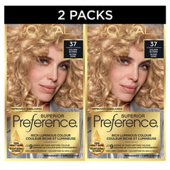 L'Oreal Paris Superior Preference Hair Dye, Hair Color for Women, 37 Golden Blonde, 100% Grey Coverage, 9 weeks of Fade-Defying, 2 Kit