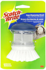 Scotch-Brite Soap Dispensing Palm Scrubber, Reusable Bristle Brush, Dish Brush