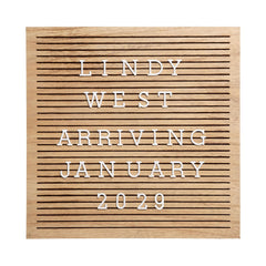 Pearhead Classic Wooden Letterboard for Home Décor, Baby Announcement or Pregnancy Announcement, Baby Keepsake Photo Sharing Prop, Milestone Moments Letterboard