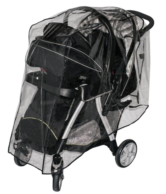 Jolly Jumper Tandem WeatherShield - Double Stroller Rain Cover in Waterproof Vinyl with UV Tint - Baby Stroller Accessory for Outdoor Use