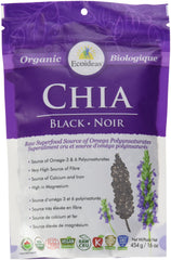 Ecoideas Organic Black Chia Seeds, 454g
