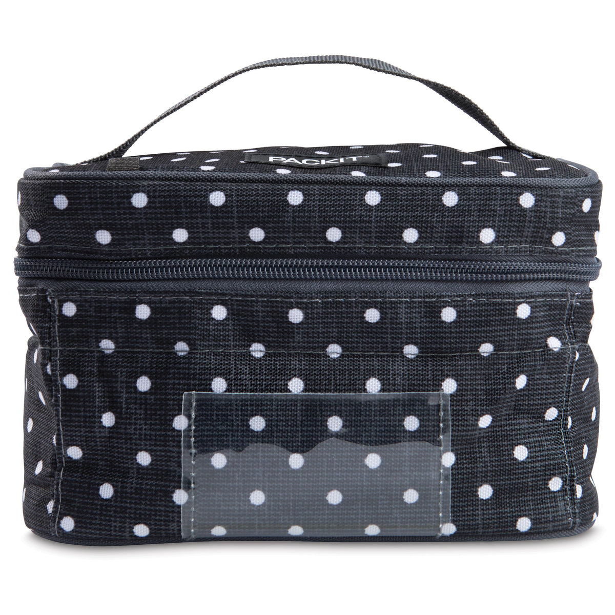 PackIt Freezable Bottle Cooler for Breastmilk and Formula, Polka Dots, Built with EcoFreeze Technology, Collapsible, Reusable, Zip Closure and Top Handle, Fits up to Four, 5 oz Bottles