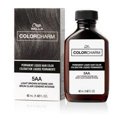 WELLA Color Charm Permanent Liquid Hair Color for Gray Coverage, 5AA Light Brown Intense Ash, 1.42 Fl Oz