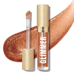 Revlon Super Lustrous Glimmer Gloss, Non-Sticky Lip Gloss, High-Shine Finish, Plant-Based Glitter, 006 Bronze Spark, 0.13 fl oz