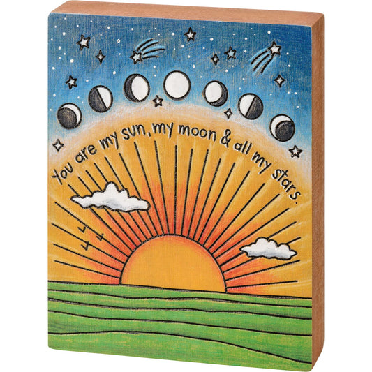 Primitives by Kathy 112250 You Are My Sun My Moon and All My Stars Block Sign, 5-inch Height, Wood