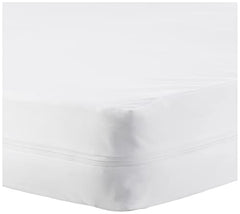 Amazon Basics Waterproof Zippered Crib Mattress Protector Encasement, Portable/Mini Size, 2-Pack