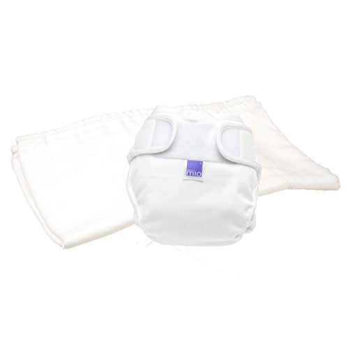 Bambino Mio, mioduo two-piece cloth diaper, white, size 1 (<9kgs)