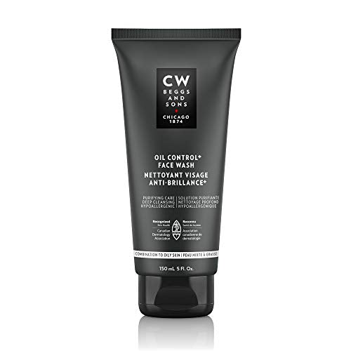 CW Beggs Oil Control+ Face Wash for Men, Oily Skin, Hypoallergenic, Fragrance-Free, Paraben-Free, Alcohol-Free, Mineral Oil-Free, Cruelty-Free