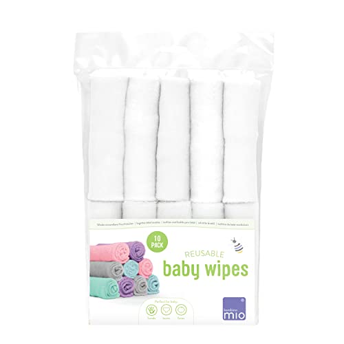 Bambino Mio, reusable baby wipes, 10 pack, snow